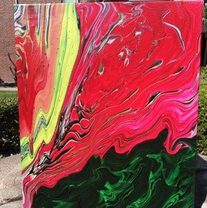 Acrylic and resin abstract art
